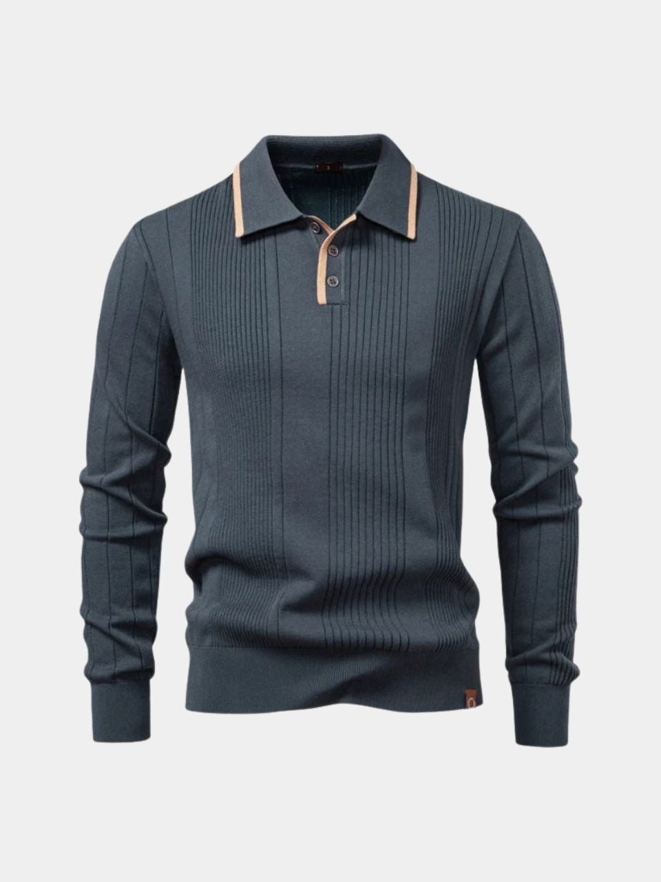 Vertical Ridge Knit Polo Shirt - Areistore