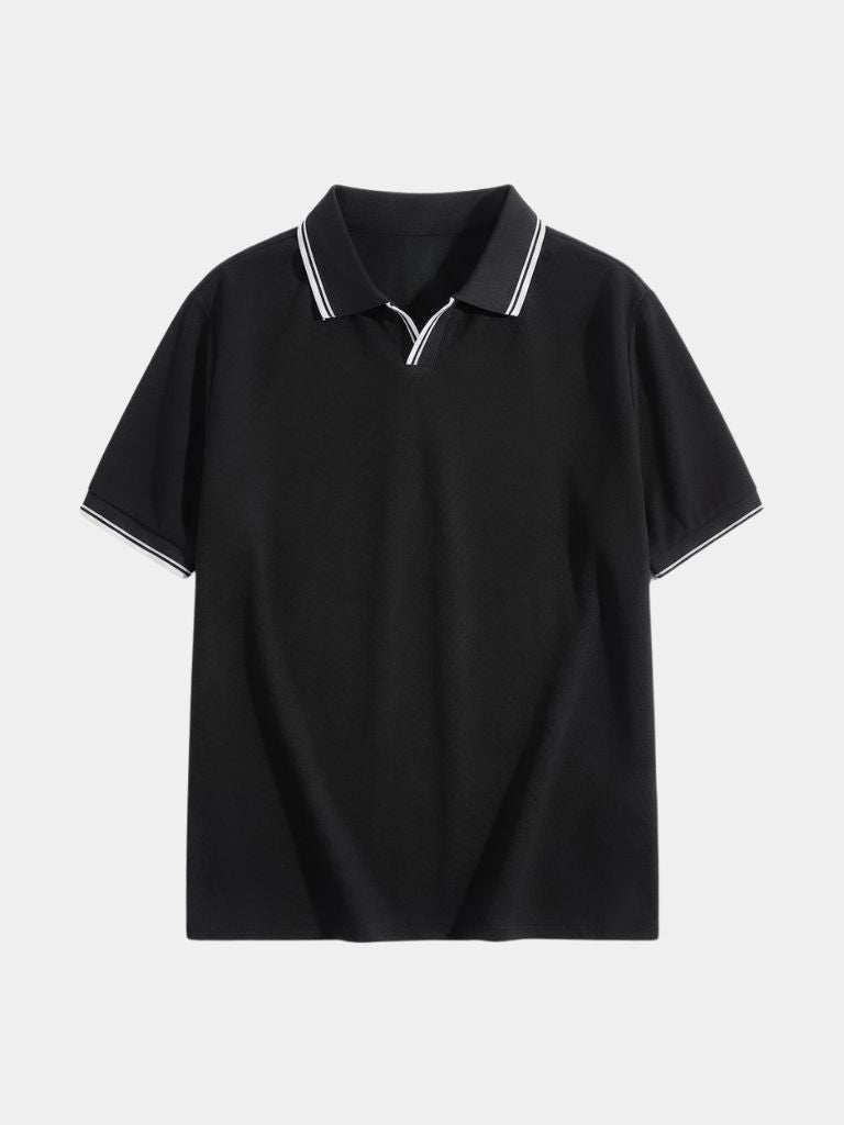 Timeless Black V-Neck Polo - Areistore