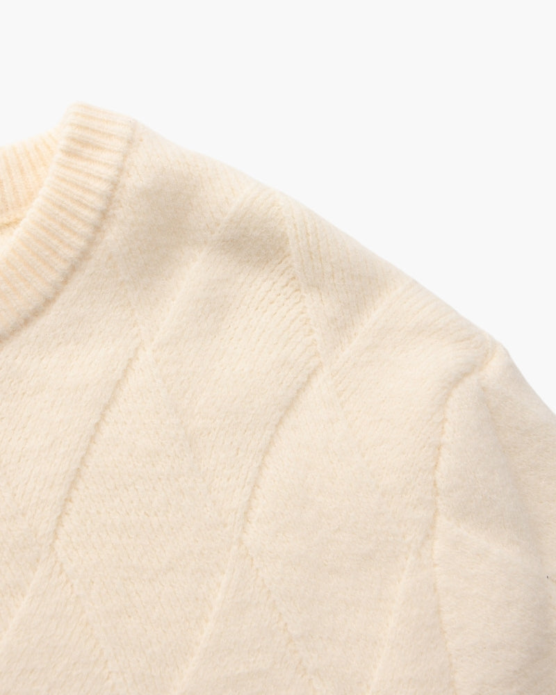 Diamond Knit Crewneck Sweater - Areistore