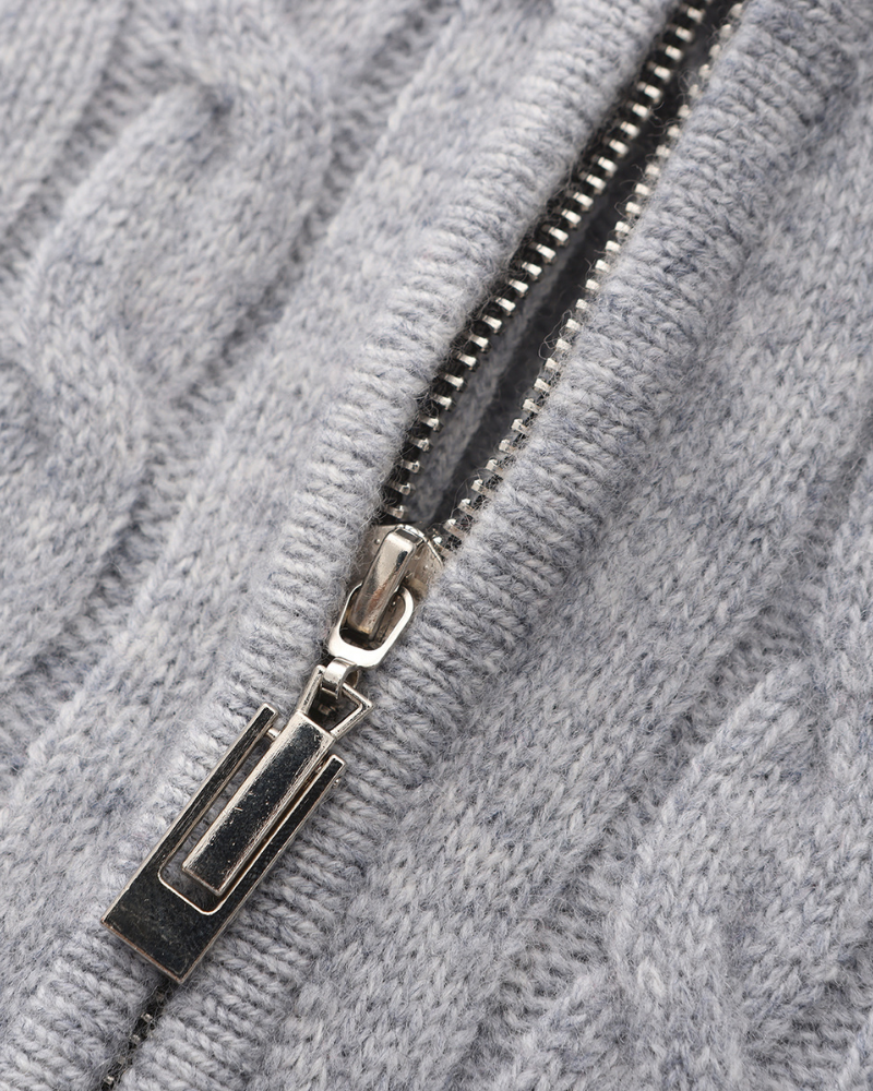 100% Cashmere Woven Half Zip - Areistore