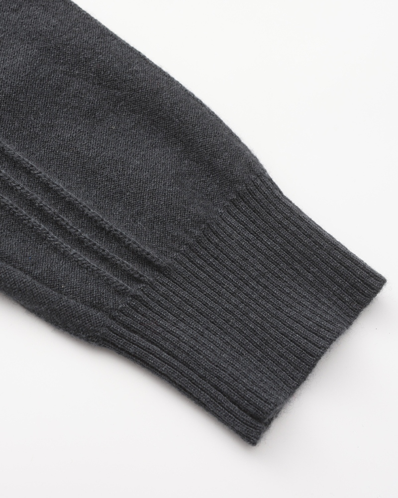 100% Cashmere Ribbed Half Zip - Areistore