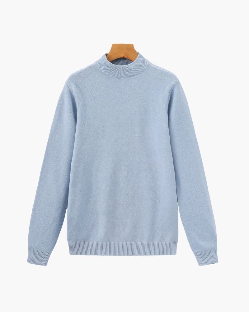 Essential Ribbed Mock Neck Sweater - Areistore