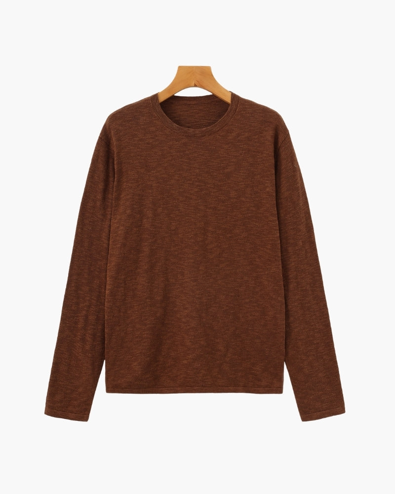 Linen Cotton Essential Crewneck - Areistore