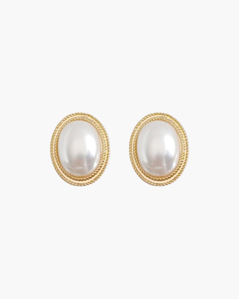 Radiance Oval Pearl Studs - Areistore