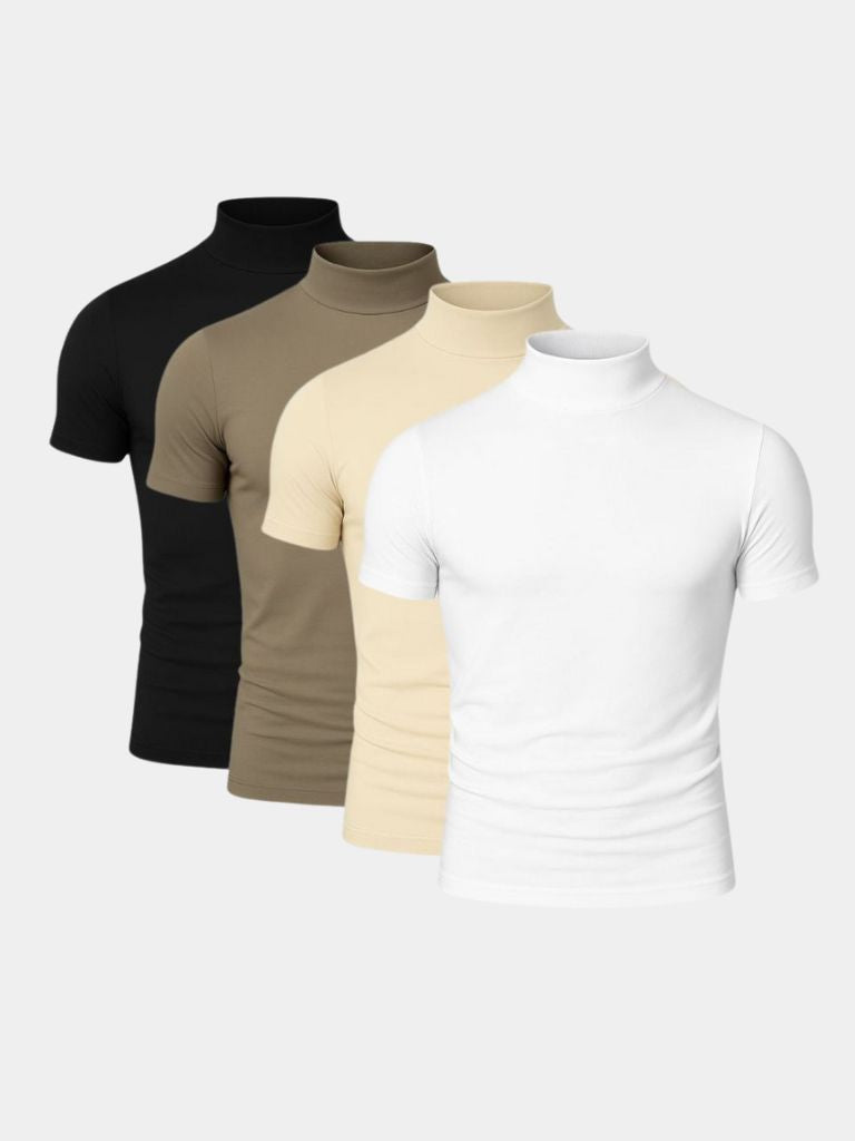 Solid Casual Turtle Neck T-Shirt - Areistore