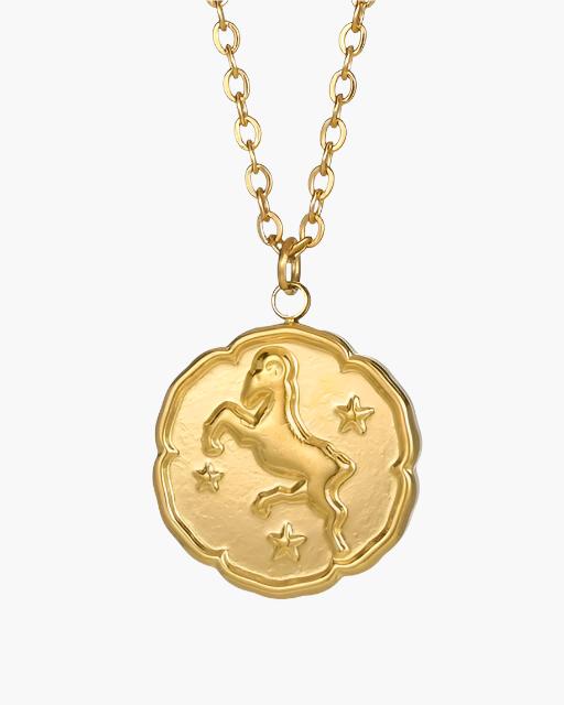 Zodiac Sign Necklace - Gold - Areistore