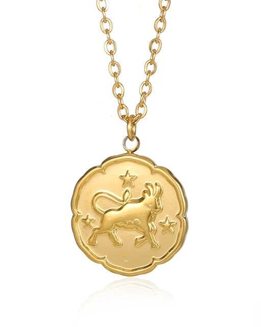 Zodiac Sign Necklace - Gold - Areistore