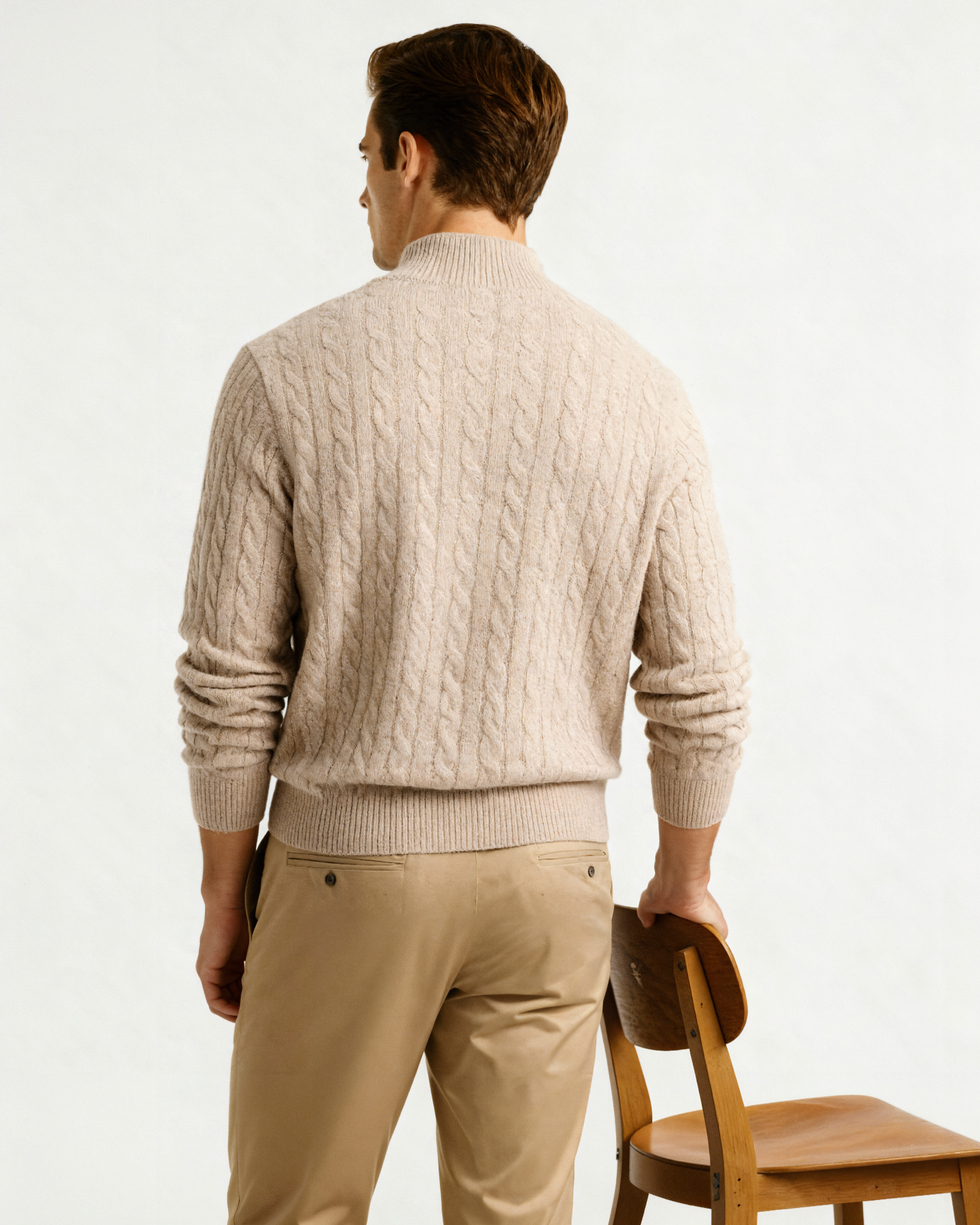 100% Cashmere Woven Half Zip - Areistore