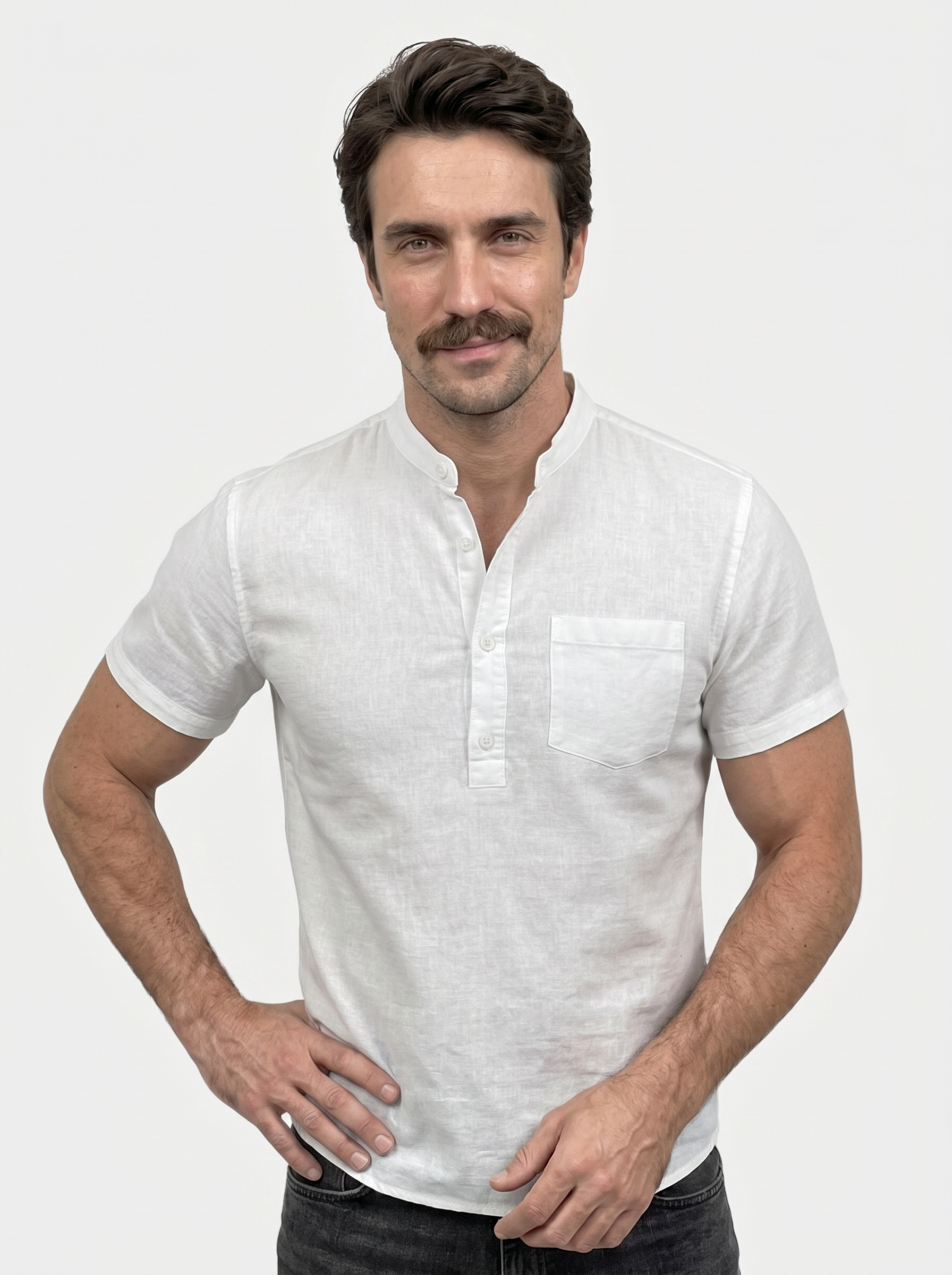 White Wellspring Linen T-Shirt - Areistore