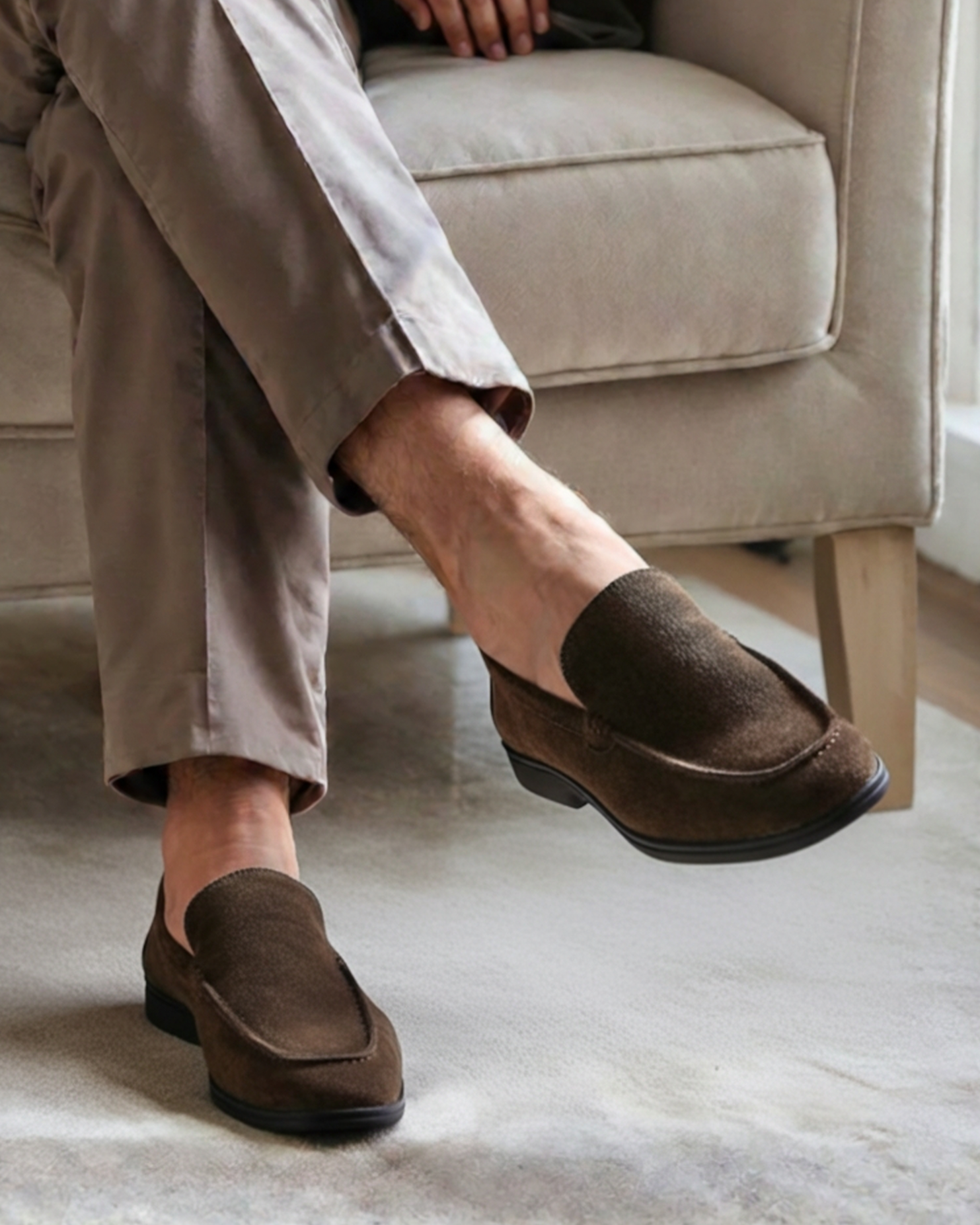 Premium Suede Loafers - Black Soles - Areistore