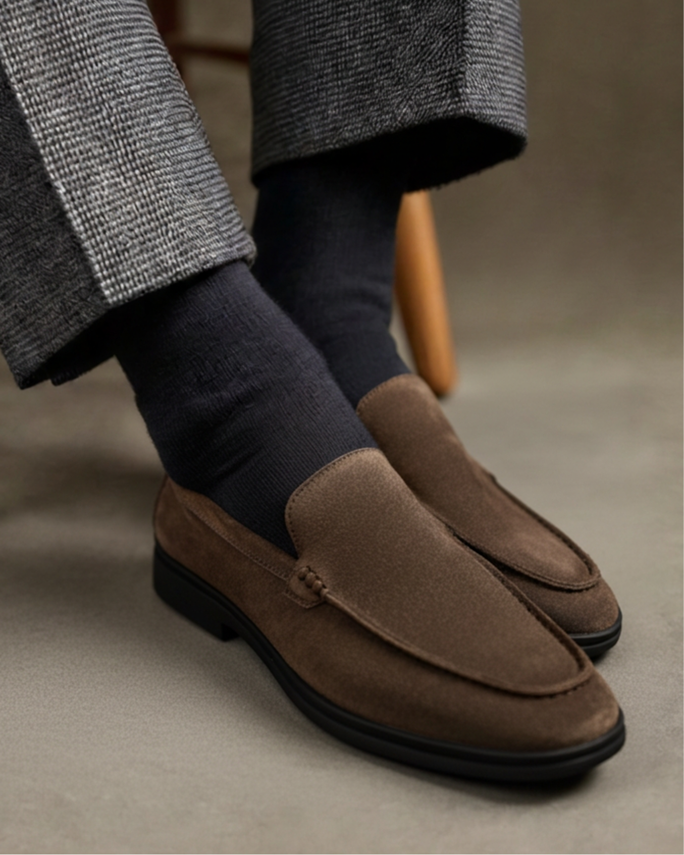 Premium Suede Loafers - Black Soles - Areistore