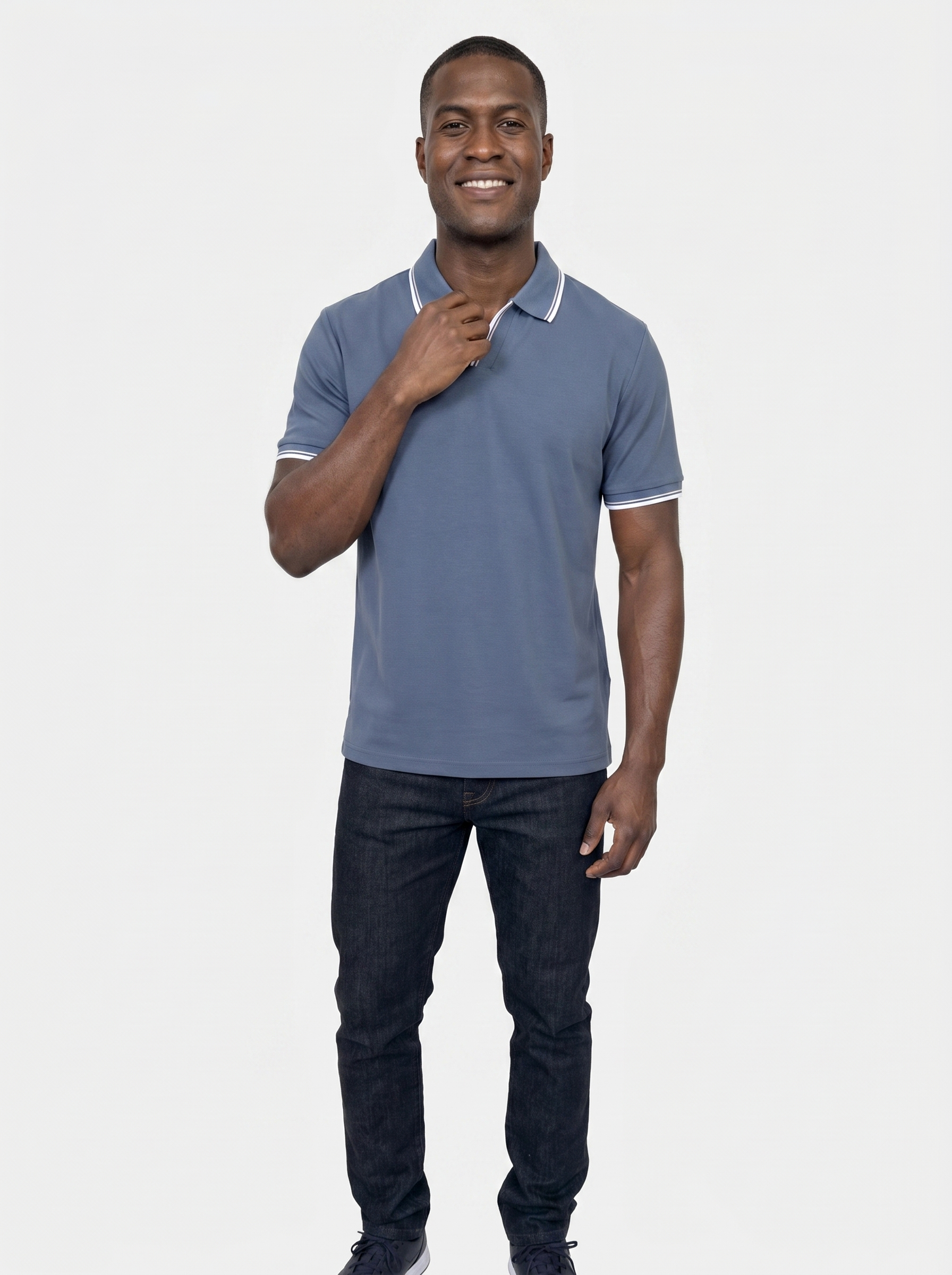 Timeless Black V-Neck Polo - Areistore