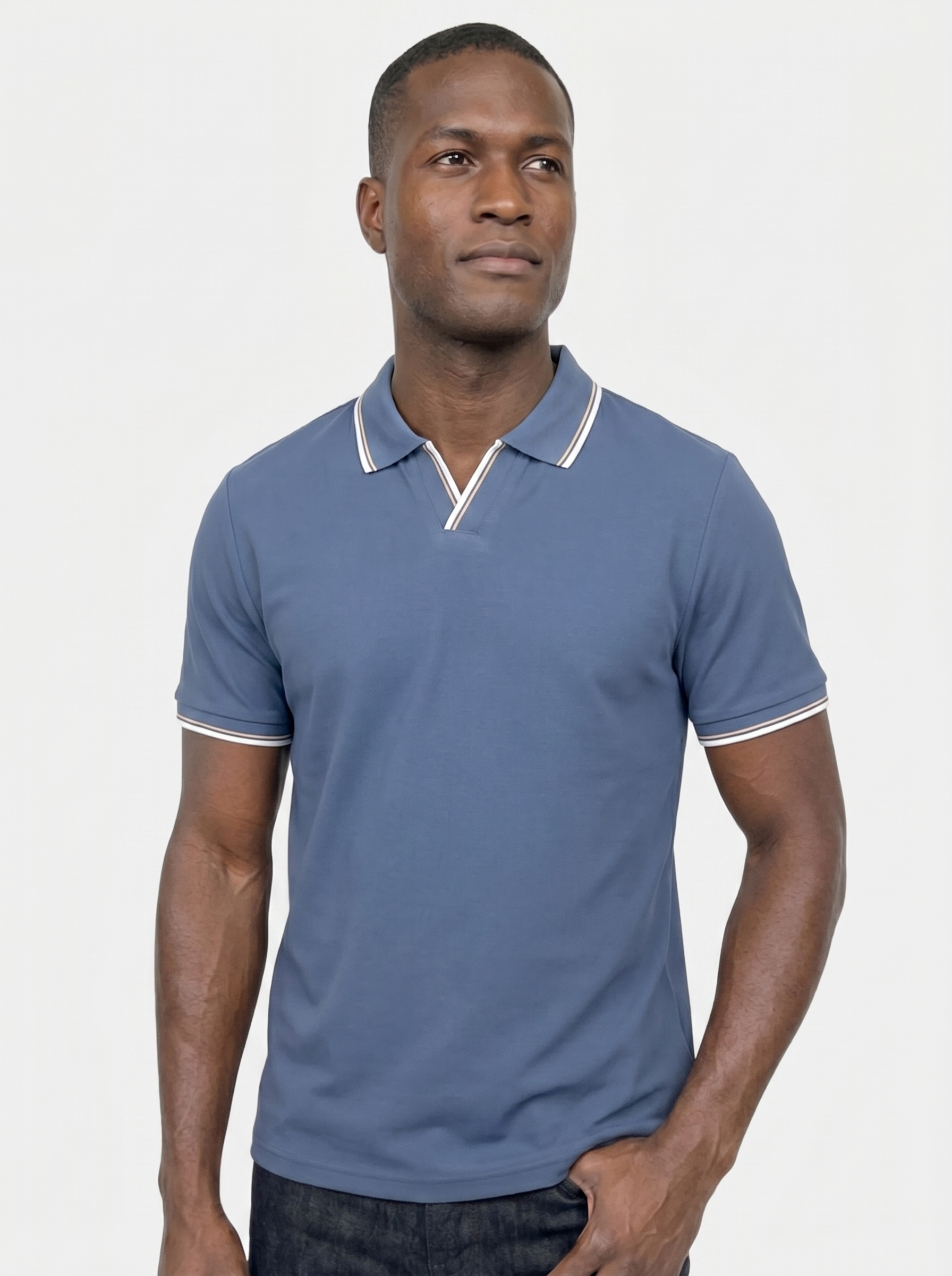 Timeless Black V-Neck Polo - Areistore