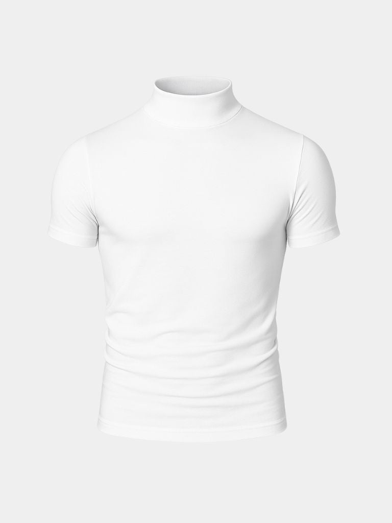 Solid Casual Turtle Neck T-Shirt - Areistore