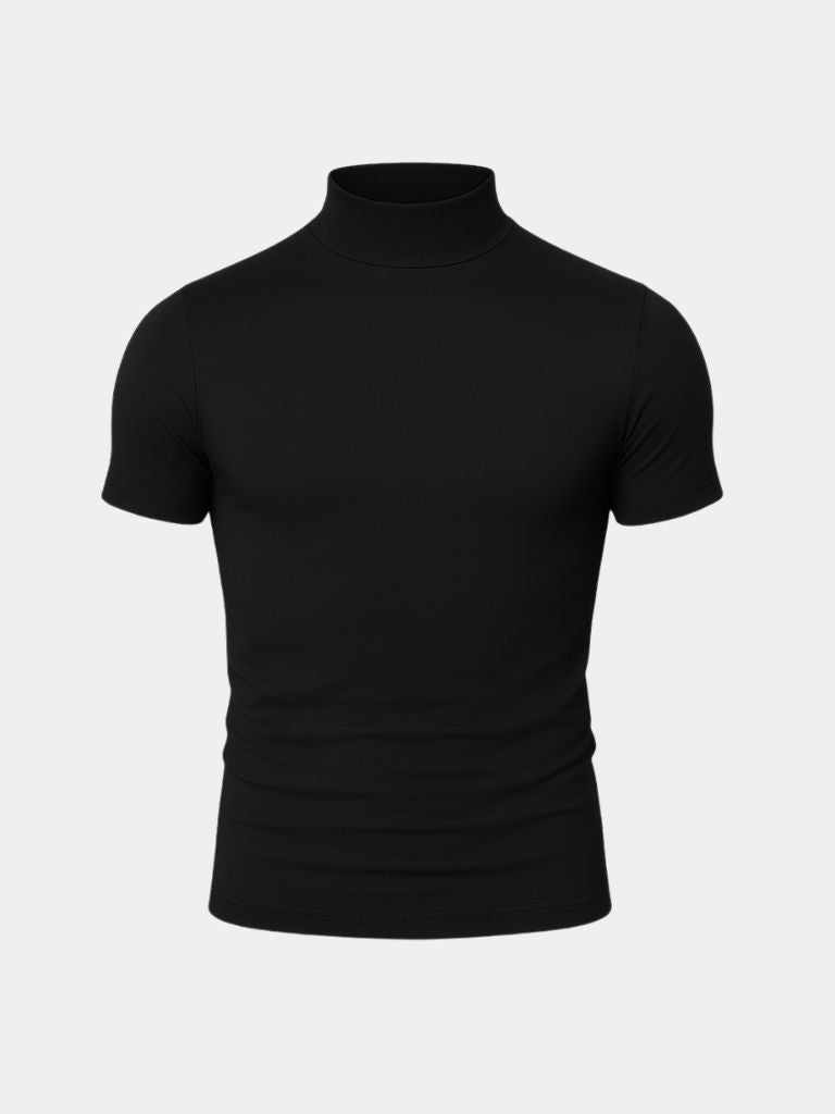 Solid Casual Turtle Neck T-Shirt - Areistore