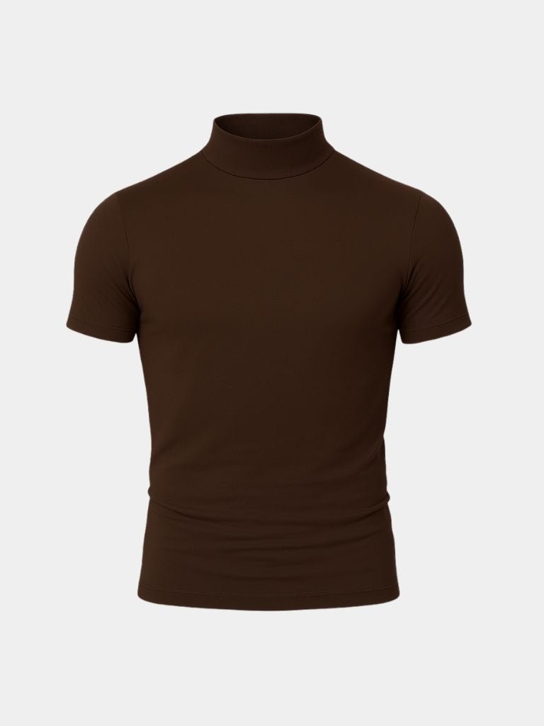 Solid Casual Turtle Neck T-Shirt - Areistore