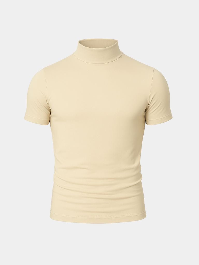 Solid Casual Turtle Neck T-Shirt - Areistore