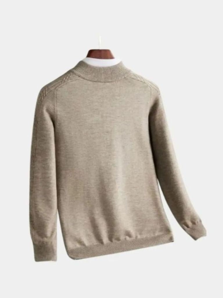 Stripe Quarter Zip Wool Sweater - Areistore