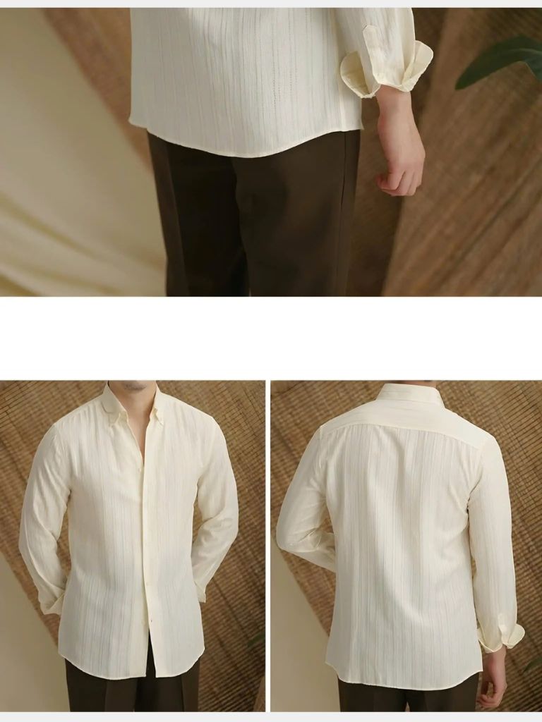 Striped Button Down Seersucker Shirt - Areistore