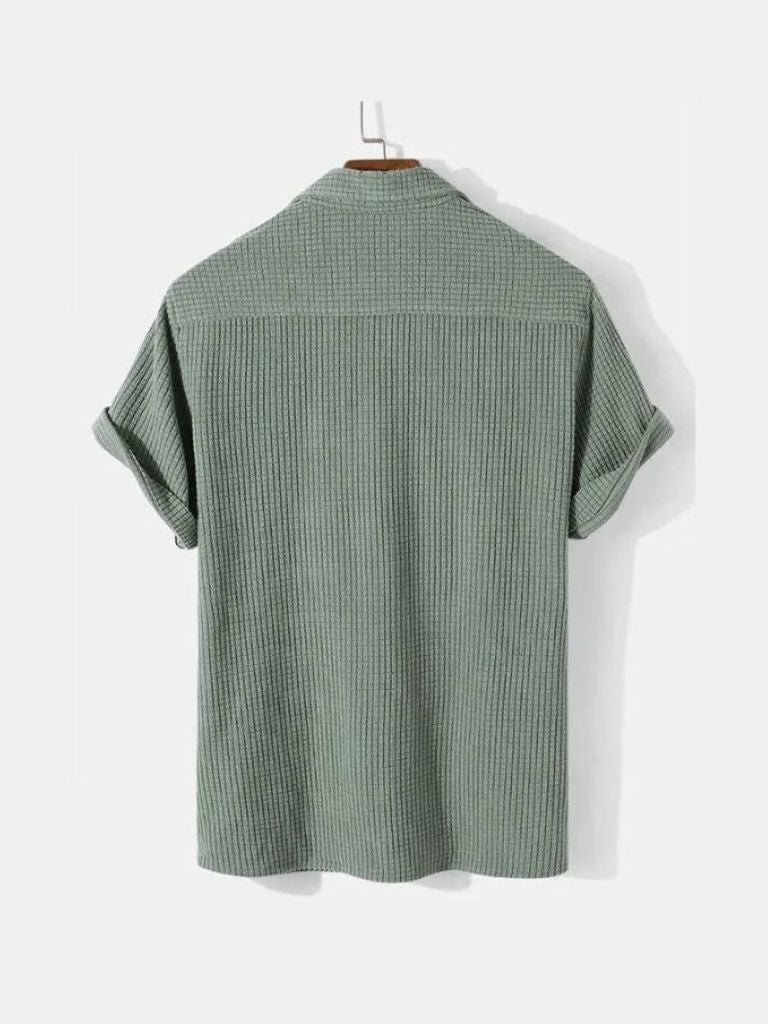 Textured Short Sleeve Shirt - Areistore