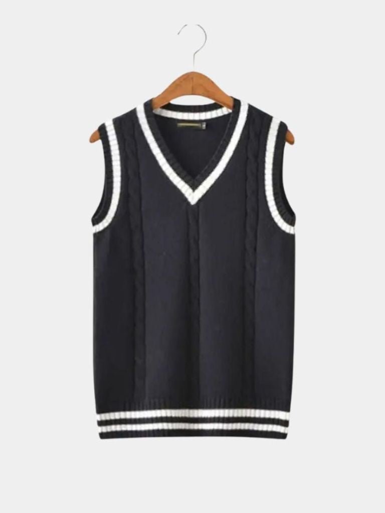 V Neck Elegant Knit Vest - Areistore