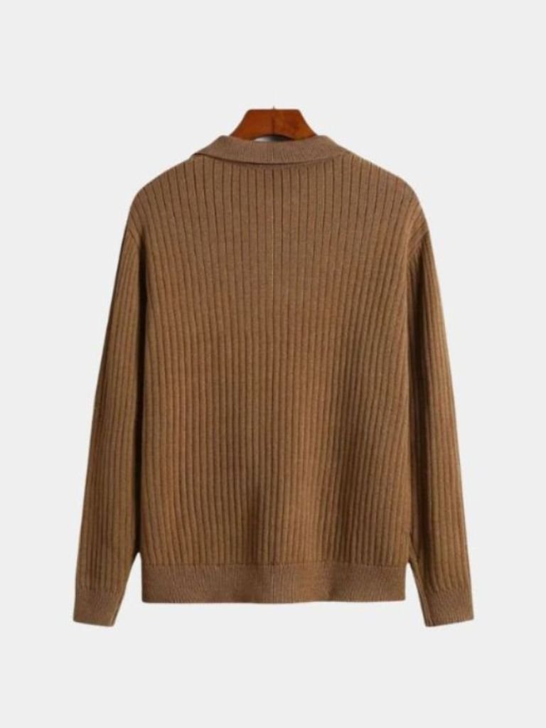 V-Neck Polo Pullover Ribbed - Areistore