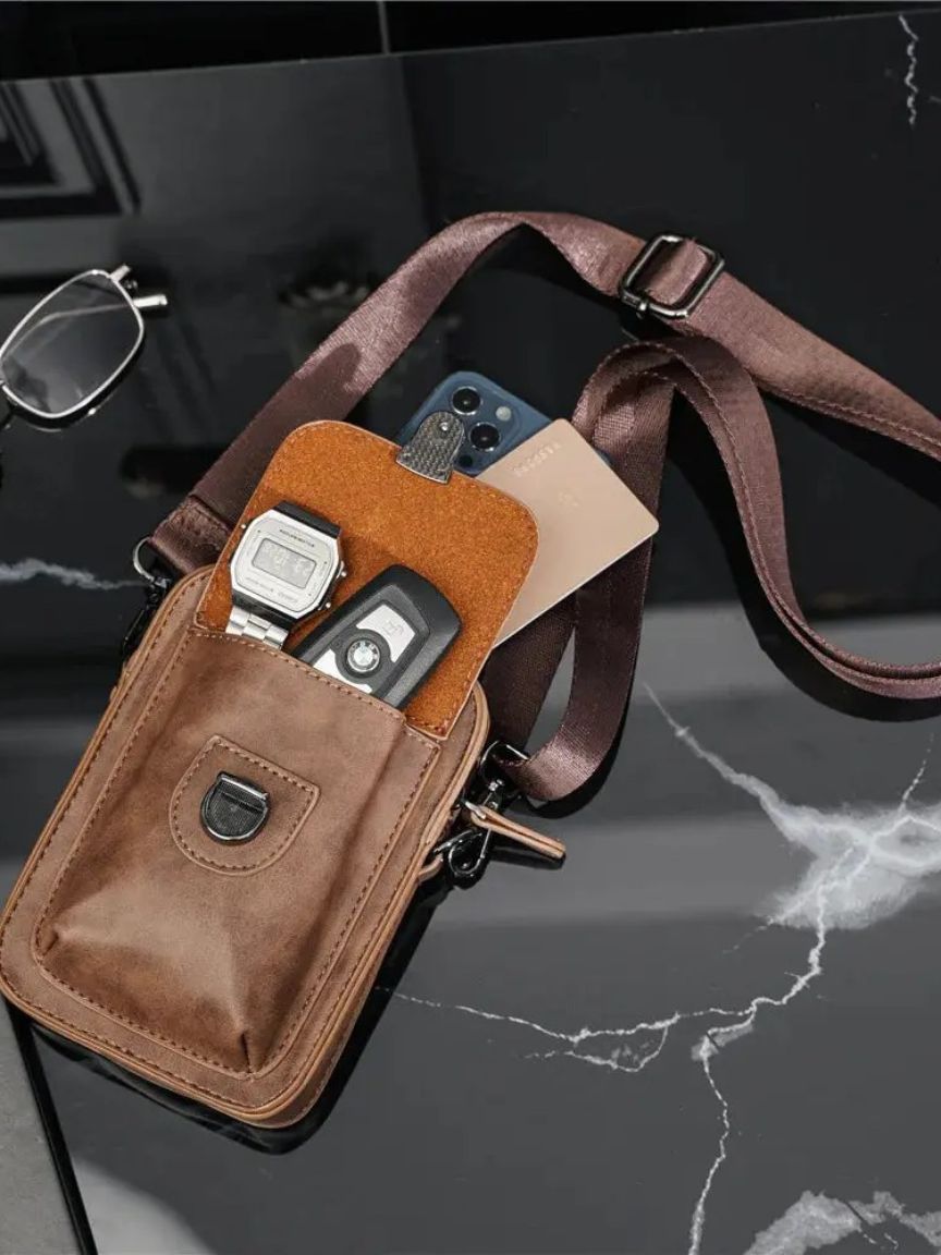 Vintage Mini Leather Crossbody Shoulder Bag - Areistore