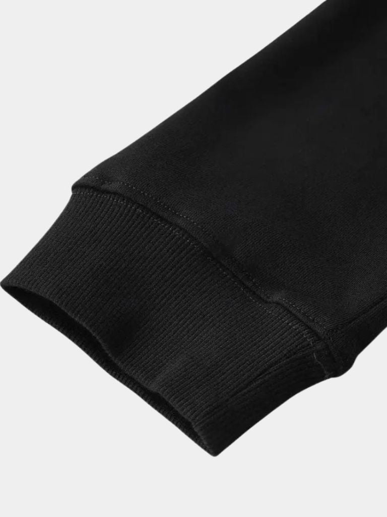 Zip Black Lapel Sports Sweatshirt - Areistore